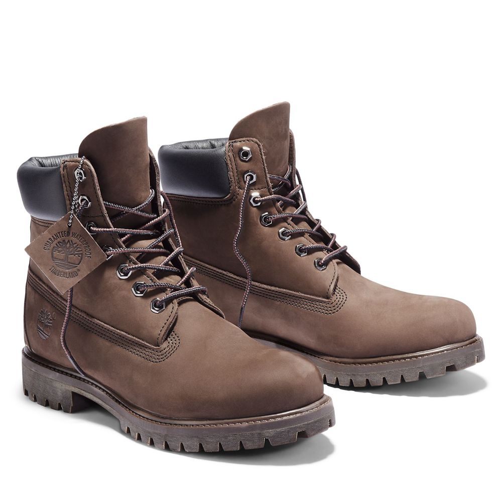 Timberland Μποτες Χιονιού Ανδρικα Καφε - 6-Inch Premium Waterproof - Greece 6192857-RU